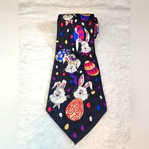 EASTER eggs Rabbit Bunny Mens Neck Tie Cartoon 100% SILK Ties In Disguise